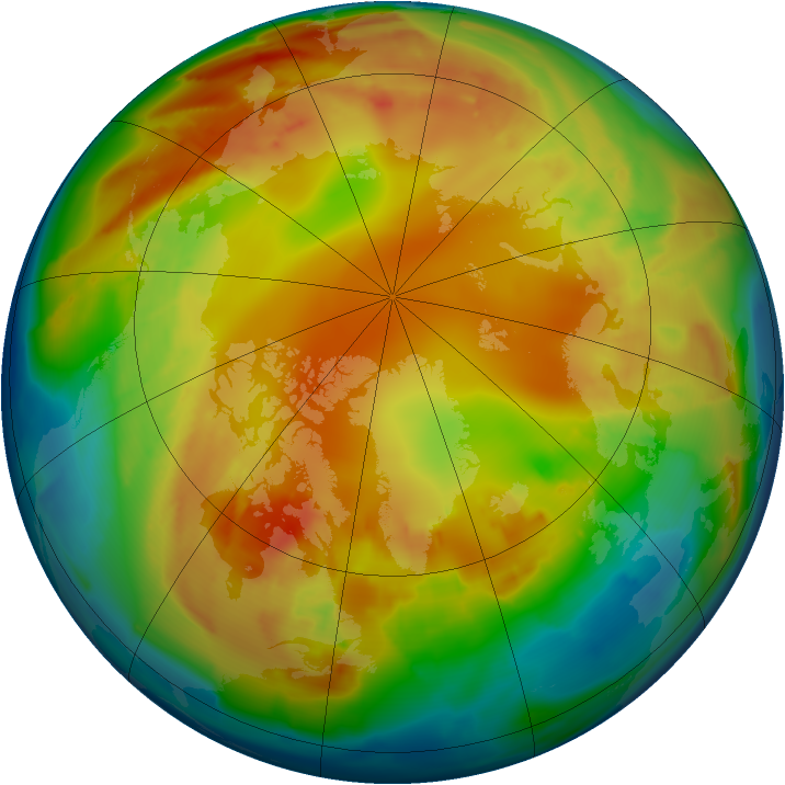 Arctic ozone map for 04 February 2013